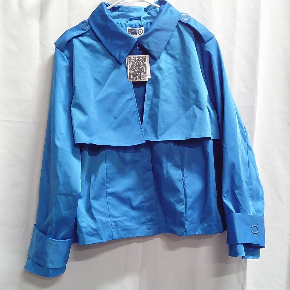 NEW - BLACK HISTORY MONTH X SAMMY B ADULT PLUS SIZE CROPPED SHACKET - BLUE 4X